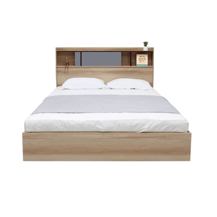 ชุดห้องนอน + ที่นอนสปริง 6 ฟุต WISDOM DESIGN FURNITURE รุ่น EASY สีบัตเตอร์/กราไฟท์